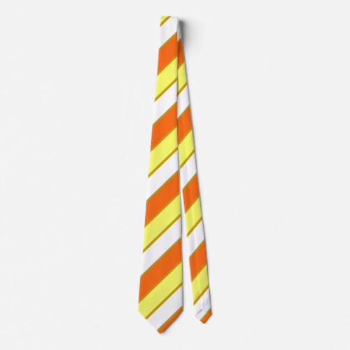 Orange Yellow and White Stripes Neck Tie