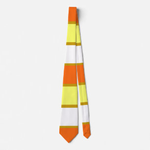 Orange, Yellow and White Stripes Neck Tie