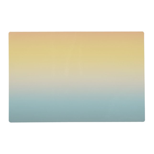 Orange Yellow Aqua Sunset Sky Placemat (Front)