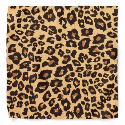 Orange Yellow Black Leopard Animal Print Bandana