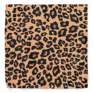 Orange Yellow Black Leopard Animal Print Bandana