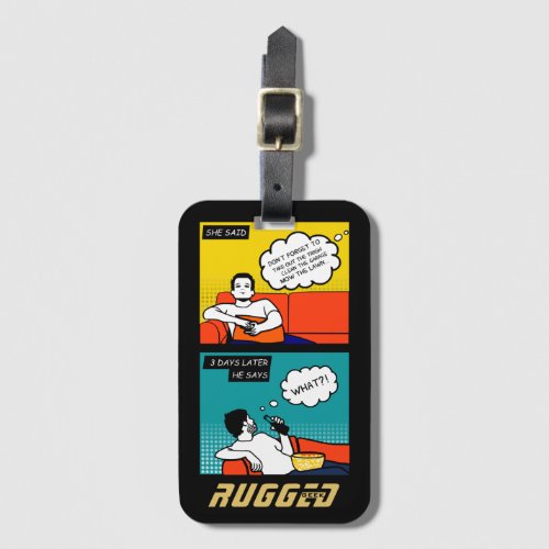 orange yellow blue Honey Do Rugged Geek Comics Luggage Tag