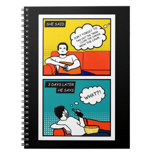 orange yellow blue Honey Do Rugged Geek Comics Notebook