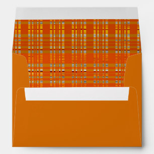 Orange Yellow Brown Autumn Fall Plaid ANY COLOR Envelope