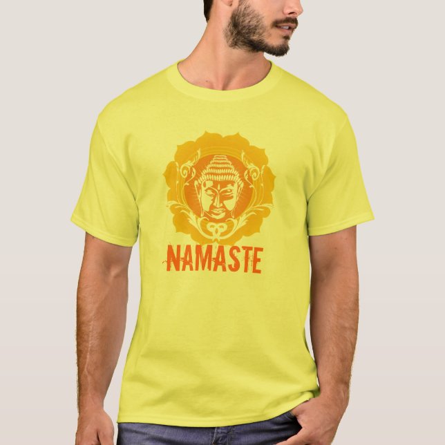 Orange & Yellow Buddha face T-Shirt (Front)