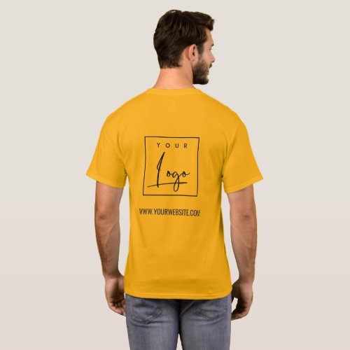Orange Yellow Business Add Your Logo Name Website T_Shirt