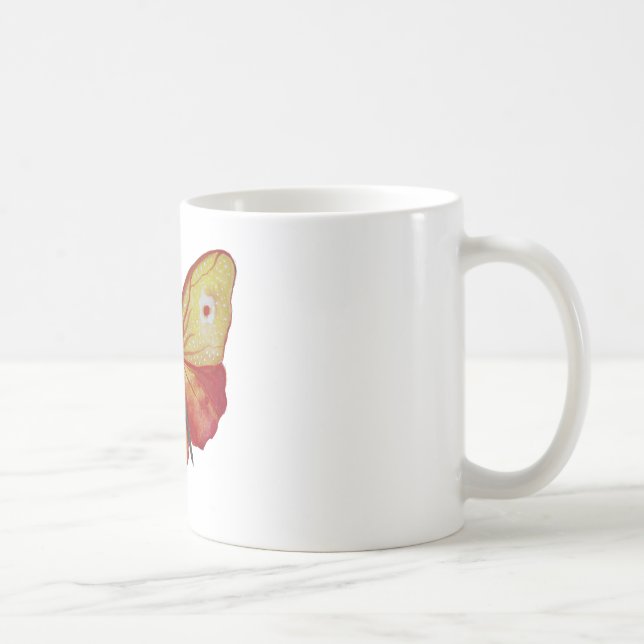 Orange Yellow Butterfly Drawing Coffee Mug (Right)
