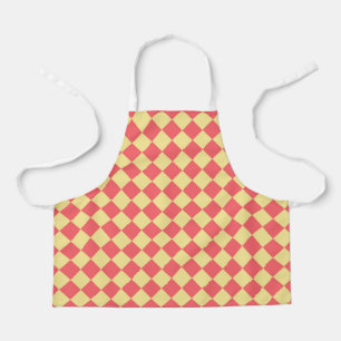 Orange Yellow Checker Diamond Pattern Apron