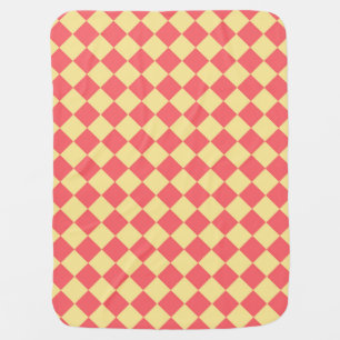 Orange Yellow Checker Diamond Pattern Baby Blanket