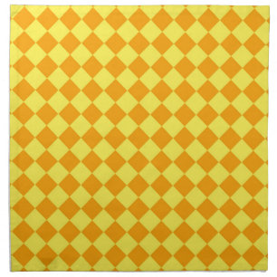Orange Yellow Checker Diamond Pattern Cloth Napkin