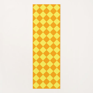 Orange Yellow Checker Diamond Pattern  Yoga Mat