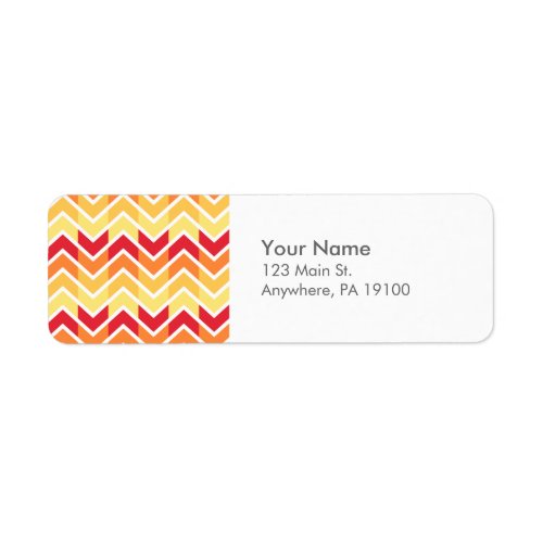 Orange Yellow Chevron Geometric Designs Color Label