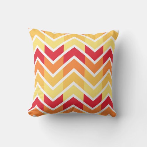 Orange Yellow Chevron Geometric Designs Color Throw Pillow