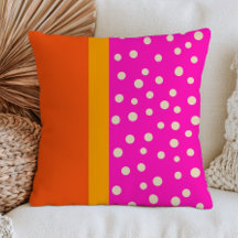 Orange& Yellow Color Blocks with White Dots Pink