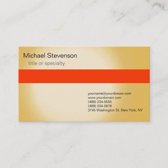 Orange Yellow Consultant Business Card (Front)