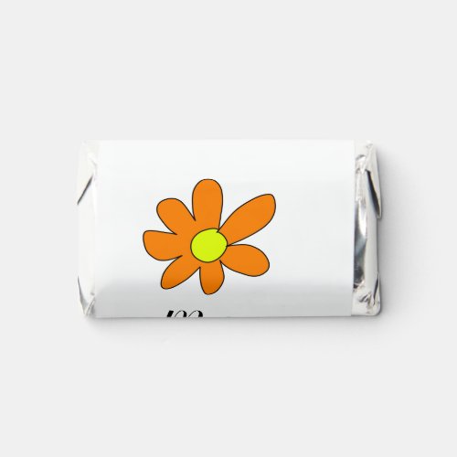 Orange yellow Daisy abstract add name text female Hersheys Miniatures