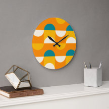 Orange Yellow Dark Teal Blue Green Retro Pattern