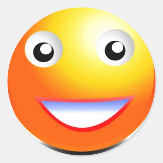 Orange & Yellow Face Classic Round Sticker (Front)