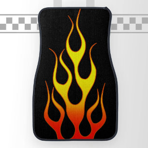 Orange Yellow Flame Graphics Car Floor Mat