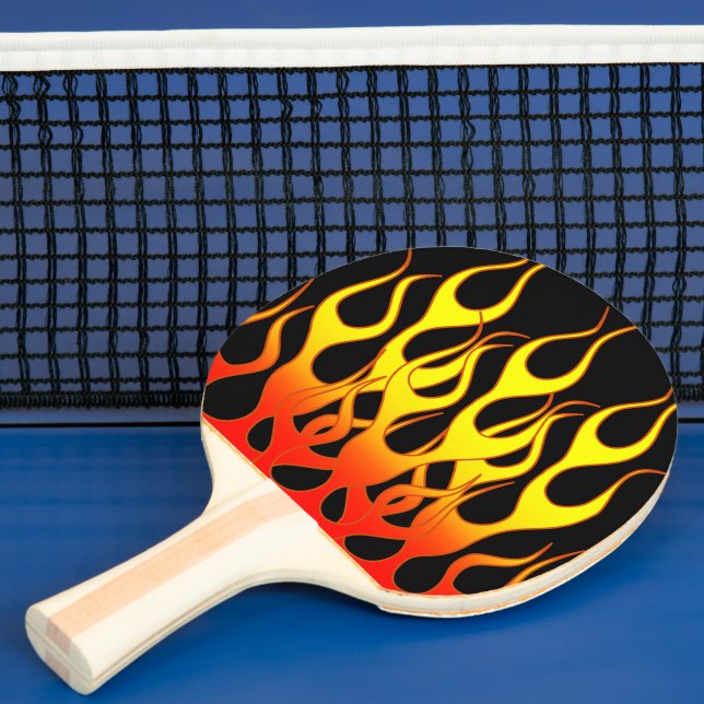 Orange Yellow Flame Graphics Ping-Pong Paddle (Insitu)