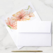 Orange & Yellow Floral Wedding Envelope Liner