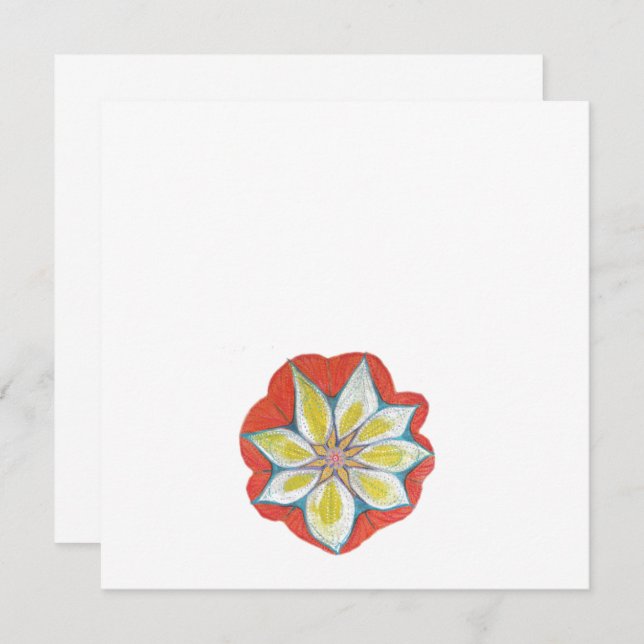 Orange Yellow Flower Mandala  Standard Invitation (Front/Back)