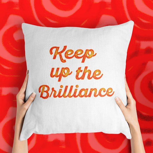 Orange Yellow Font Design with Motivating Message Throw Pillow (Creator Uploaded)