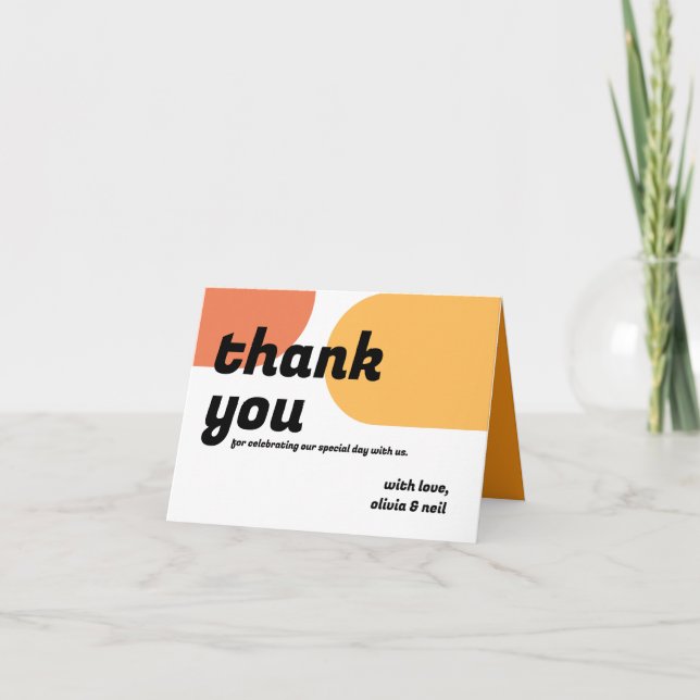 ORANGE YELLOW GEOMETRIC THANK YOU CARD (Front)