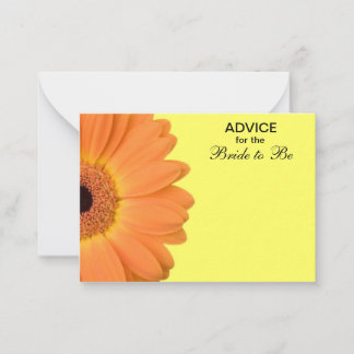 Orange & Yellow Gerber Daisy Advice for the Bride Card