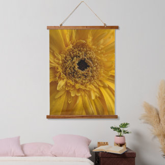 Orange Yellow Gerbera Flower Closeup Photography Hanging Tapestry