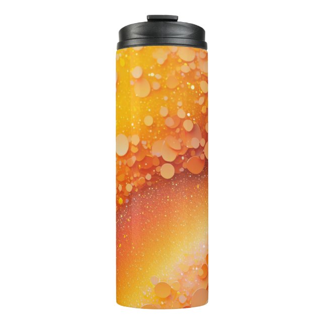 Orange Yellow Glitter Thermal Tumbler 12oz (Front)