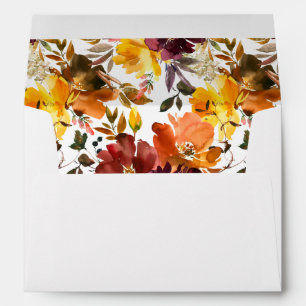 Orange & Yellow Gold Fall Floral Envelope