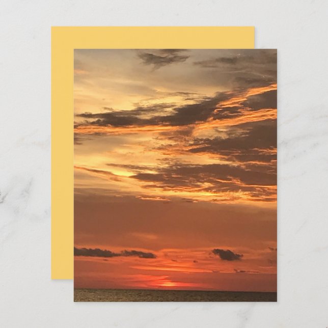 Orange Yellow Gold Sunset Scrapbook Paper Sheet (Front/Back)