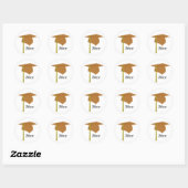 Orange & Yellow Graduation Cap Stickers, Class of Classic Round Sticker (Sheet)
