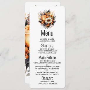 Orange Yellow Gray Flower Bouquet Invitation