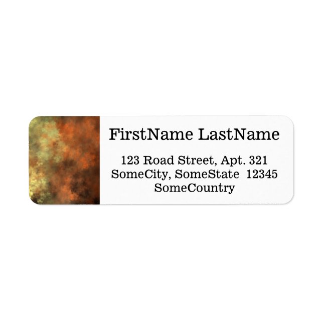 Orange, Yellow & Gray Mist-Like Pattern Label (Front)