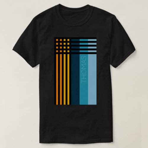 Orange Yellow Green Blue Black Stripes Customized T_Shirt