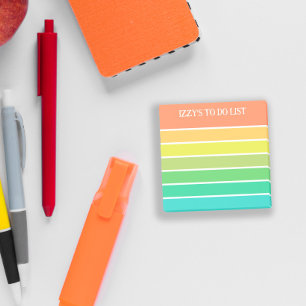 Orange Yellow Green Stripes To Do List Add Name Post-it Notes