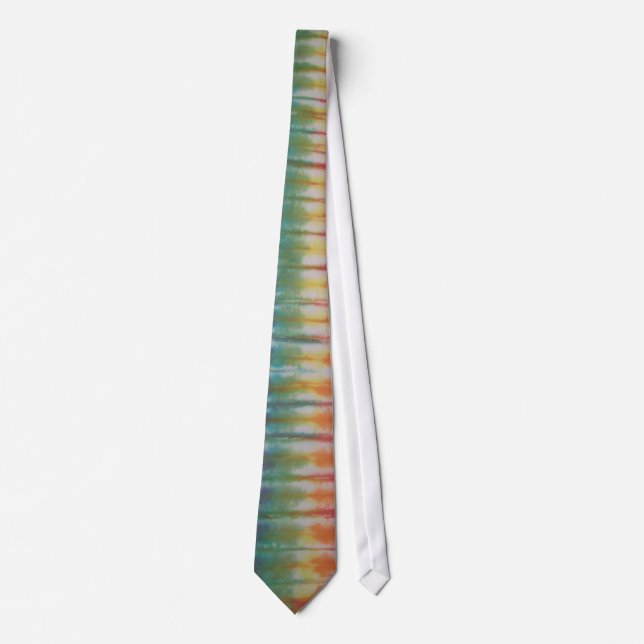 Orange Yellow Green Tie Dye Necktie (Front)