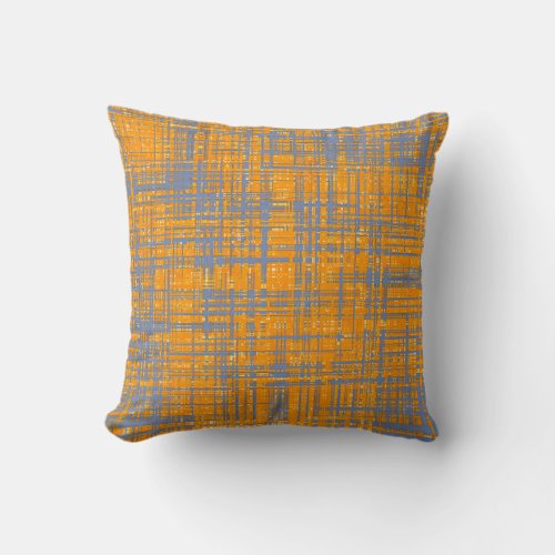 Orange Yellow Grey Blue Modern Pattern Throw Pillow