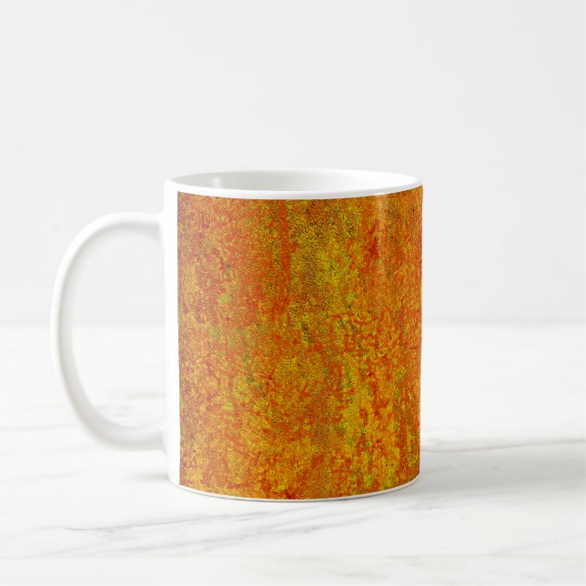 Orange yellow grunge backgroundabstract,art,backgr coffee mug (Left)