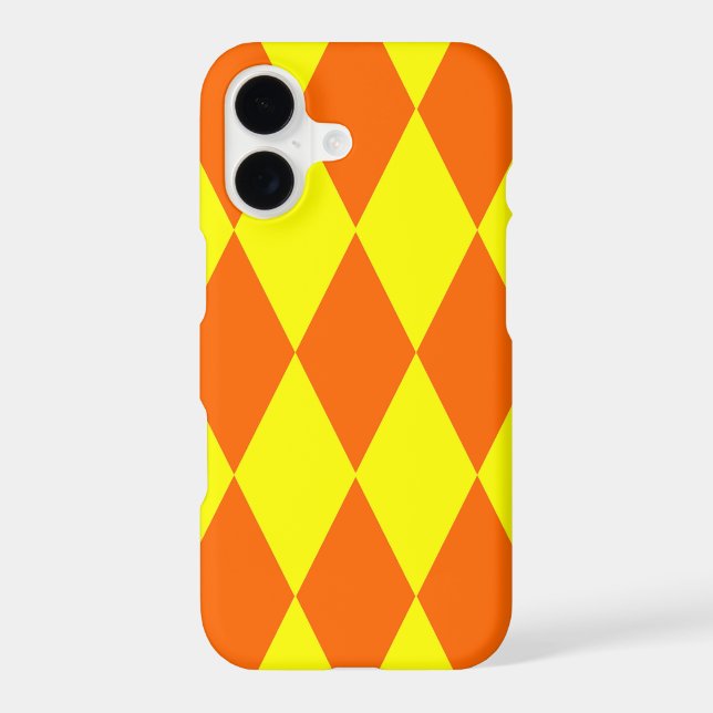 Orange Yellow Harlequin Checkered Design  Case-Mate iPhone Case (Back)