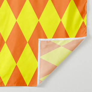 Orange Yellow Harlequin Checkered Design  Fabric
