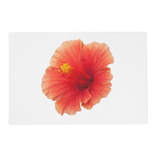 Orange Yellow Hibiscus Tropical Flower Floral Placemat