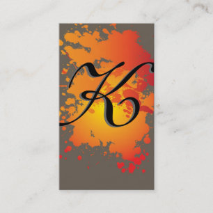 Orange Yellow Ink Paint Splash Business Card