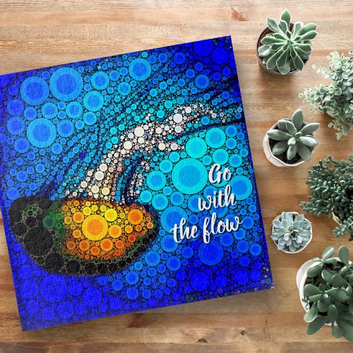 Orange Yellow Jellyfish in Ocean Go with the Flow Jigsaw Puzzle