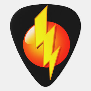 Orange Yellow Lightning Bolt Guitar Pick