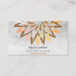 Orange Yellow Lotus Flower Yoga Teacher Business Card