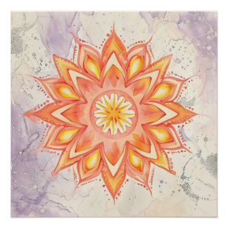 Orange & Yellow Mandala Design Poster