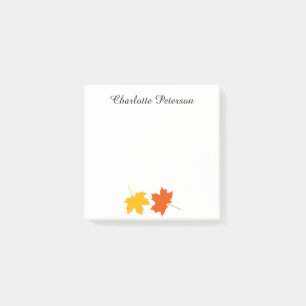 Orange Yellow Maple Leaves Autumn Thanksgiving Post-it Notes